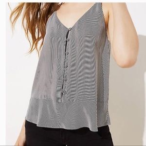 Loft black and white striped tank